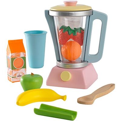 KidKraft Pastell Smoothie lekset av trä för barnkök med mixer och frukt, lekkök tillbehör, leksaker för barn från 3 år, 63377 KidKraft Pastell Smoothie lekset av trä för barnkök med mixer och frukt, lekkök tillbehör, leksaker för barn från 3 år, 63377
