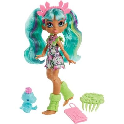 Mattel Cave Club GWT25 Rockelle-docka, Förhistorisk Modedocka med Dinosaurie som Husdjur och Tillbehör, för Barn från 4 år Mattel Cave Club GWT25 Rockelle-docka, Förhistorisk Modedocka med Dinosaurie som Husdjur och Tillbehör, för Barn från 4 år