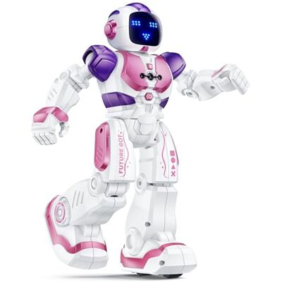 Ruko 6088 Dansande robot för barn, app och fjärrkontroll, gestkontroll, programmerbar lärrobot med LED-ansikten, uppladdningsbar leksak från 3 år, rosa Ruko 6088 Dansande robot för barn, app och fjärrkontroll, gestkontroll, programmerbar lärrobot med LED-ansikten, uppladdningsbar leksak från 3 år, rosa