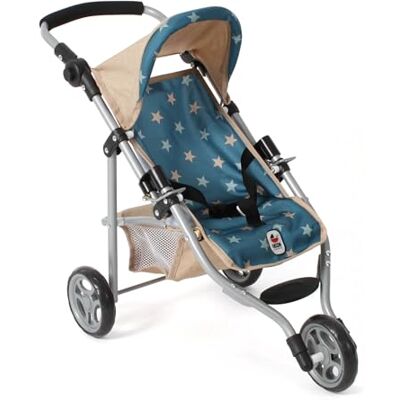 Bayer Chic 2000 – dockvagn Lola, barnvagn för dockor upp till ca 50 cm storlek, joggingvagn, dockjoggare, dockvagn, stjärna beige-turkos Bayer Chic 2000 – dockvagn Lola, barnvagn för dockor upp till ca 50 cm storlek, joggingvagn, dockjoggare, dockvagn, stjärna beige-turkos