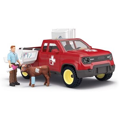 Schleich FARM WORLD Veterinärinsats på bondgården 42727 Set med pick‑up, veterinär, ko & tillbehör Perfekt present för flickor & pojkar Bondgårdsleksak från 3 år 29 delar Schleich FARM WORLD Veterinärinsats på bondgården 42727 Set med pick‑up, veterinär, ko & tillbehör Perfekt present för flickor & pojkar Bondgårdsleksak från 3 år 29 delar