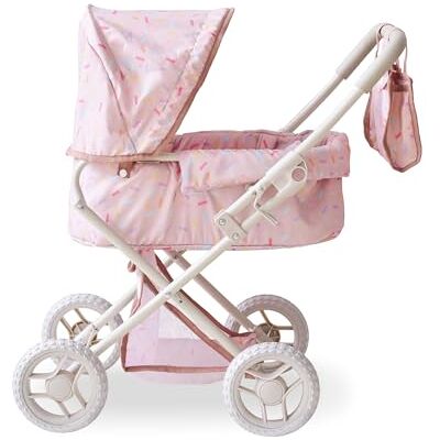 Olivia's Little World Teamson 2-i-1 klassisk dockvagn för barn i rosa med avtagbar liggdel, justerbar skärm, förvaringskorg och väska, bygger empati och fantasifullt spel Olivia's Little World Teamson 2-i-1 klassisk dockvagn för barn i rosa med avtagbar liggdel, justerbar skärm, förvaringskorg och väska, bygger empati och fantasifullt spel