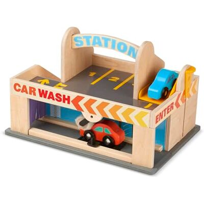 Melissa & Doug Parkeringsgarage med bensinstation (fordon, fungerande hiss, lätt att transportera, 6 delar) Melissa & Doug Parkeringsgarage med bensinstation (fordon, fungerande hiss, lätt att transportera, 6 delar)