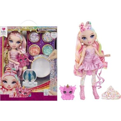 Rainbow High Rainbow Shimmers med slime – Bella, rosa – 28 cm modedocka med 1 slime-set och 1 lama-husdjur, lämplig för barn från 4 år Rainbow High Rainbow Shimmers med slime – Bella, rosa – 28 cm modedocka med 1 slime-set och 1 lama-husdjur, lämplig för barn från 4 år