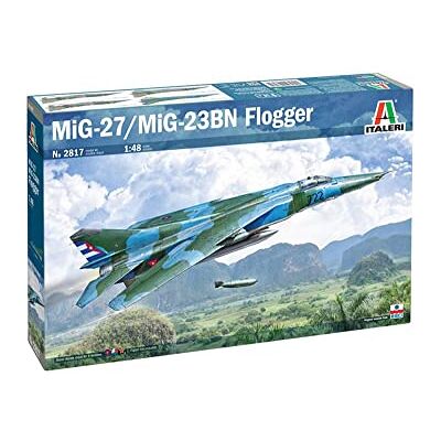 Italeri Mig-23, Mig-23bn, 2817 1:48 MIG-27 Flogger-modelltillverkning, byggsats, stående modell, hantverk, hobby, limning, plastbyggsats, detaljrik, flerfärgad, S Italeri Mig-23, Mig-23bn, 2817 1:48 MIG-27 Flogger-modelltillverkning, byggsats, stående modell, hantverk, hobby, limning, plastbyggsats, detaljrik, flerfärgad, S