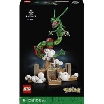 Lego Pokémon Rayquaza 72168 Byggsats för vuxna, samlarobjekt med minifigur och Ultra Ball, bygg din egen rumsdekoration, present för spelare, 1083 delar Lego Pokémon Rayquaza 72168 Byggsats för vuxna, samlarobjekt med minifigur och Ultra Ball, bygg din egen rumsdekoration, present för spelare, 1083 delar