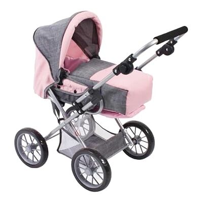 CHIC 2000 - LENI - Mélange grå-rosa - 3-i-1 - dockvagn CHIC 2000 - LENI - Mélange grå-rosa - 3-i-1 - dockvagn