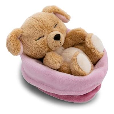NICI Gosedjur Hund 12 cm – sovande i korg, beige och mjukt plyschdjur att gosa och leka med, för barn och vuxna, perfekt som present 63133 NICI Gosedjur Hund 12 cm – sovande i korg, beige och mjukt plyschdjur att gosa och leka med, för barn och vuxna, perfekt som present 63133