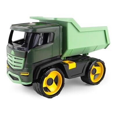 Lena – starka giga truck dump titan, tipplastbil ca 51 cm, stor byggarbetsplats, leksaksfordon för barn från 3 år, stabil tippbil, med tråg att luta, 2149, grön Lena – starka giga truck dump titan, tipplastbil ca 51 cm, stor byggarbetsplats, leksaksfordon för barn från 3 år, stabil tippbil, med tråg att luta, 2149, grön