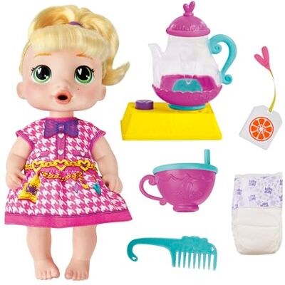 Baby Alive Bubbly Tea Party LaLa GooGoo-docka med tekannstillbehör, blont hår, 28 cm, leksaker för barn från 3 år Baby Alive Bubbly Tea Party LaLa GooGoo-docka med tekannstillbehör, blont hår, 28 cm, leksaker för barn från 3 år