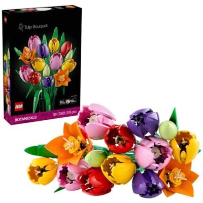Lego Botanicals Bukett med tulpaner – Byggsats för vuxna – Blomsterdekoration med 5 sorters tulpaner i olika färger – Med justerbara stjälkar – Presentidé med blommor för kvinnor och män – 11501 Lego Botanicals Bukett med tulpaner – Byggsats för vuxna – Blomsterdekoration med 5 sorters tulpaner i olika färger – Med justerbara stjälkar – Presentidé med blommor för kvinnor och män – 11501