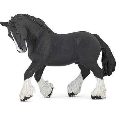 Papo – svart shire hingst – leksak för barn från 3 år – handmålad hästfigur – realistisk brittisk draghäst av plast – samlarfigur kall blodhäst – 51517 Papo – svart shire hingst – leksak för barn från 3 år – handmålad hästfigur – realistisk brittisk draghäst av plast – samlarfigur kall blodhäst – 51517