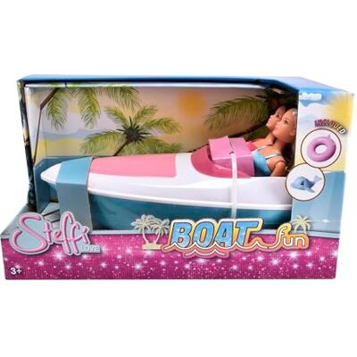 Simba 105733736 Steffi LOVE Båt Två Steffi i Baddräkt Inklusive Båt med Badring och Delfin, 35cm, Från 3 år Simba 105733736 Steffi LOVE Båt Två Steffi i Baddräkt Inklusive Båt med Badring och Delfin, 35cm, Från 3 år