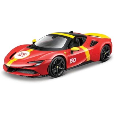 Bburago Ferrari SF90 Stradale Le Mans-Design Skala 1:18, Diecast-Replika med Öppningsbar Motorhuv och Bagagelucka, Fjädrade Hjul, Ferrari-Licens, Ålder 3+ År Bburago Ferrari SF90 Stradale Le Mans-Design Skala 1:18, Diecast-Replika med Öppningsbar Motorhuv och Bagagelucka, Fjädrade Hjul, Ferrari-Licens, Ålder 3+ År