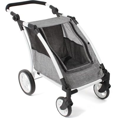 Bayer Chic 2000 ® Dockrailer Roadster – jeansgrå – höjdjusterbart handtag 33–71 cm – modern ram – för två dockor upp till 46 cm – 3–8 J. Bayer Chic 2000 ® Dockrailer Roadster – jeansgrå – höjdjusterbart handtag 33–71 cm – modern ram – för två dockor upp till 46 cm – 3–8 J.