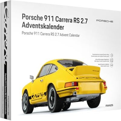 Franzis 67273 – Porsche 911 Carrera RS 2.7 Adventskalender – modellbyggsats i skala 1:24, inkl. ljudbas och 52-sidig följeslagare bok Franzis 67273 – Porsche 911 Carrera RS 2.7 Adventskalender – modellbyggsats i skala 1:24, inkl. ljudbas och 52-sidig följeslagare bok