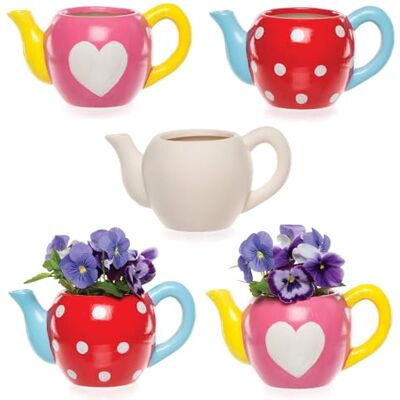 Baker Ross AV983 Ross keramiska blomkrukor "tekanna" för barn att designa, måla och dekorera – kreativt pysselset för barn/vuxna (2 stycken), 9 cm x 16 cm Baker Ross AV983 Ross keramiska blomkrukor "tekanna" för barn att designa, måla och dekorera – kreativt pysselset för barn/vuxna (2 stycken), 9 cm x 16 cm