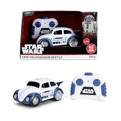 Jada Toys Star Wars RC bil Volkswagen Beetle R2-D2 (ca 14 cm) – fjärrstyrd leksaksbil i R2-D2-look, 1-kanal, 2,4 GHz, 1:32, för fans och barn från 3 år, inkl. fjärrkontroll Jada Toys Star Wars RC bil Volkswagen Beetle R2-D2 (ca 14 cm) – fjärrstyrd leksaksbil i R2-D2-look, 1-kanal, 2,4 GHz, 1:32, för fans och barn från 3 år, inkl. fjärrkontroll