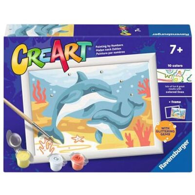 Ravensburger CreArt E-serien glad delfin Måla efter siffror Målningssats Mått 13,20 x 9,50 Barn Spel 7 år Presentidéer Present Barn 7 år Ravensburger CreArt E-serien glad delfin Måla efter siffror Målningssats Mått 13,20 x 9,50 Barn Spel 7 år Presentidéer Present Barn 7 år