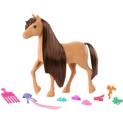 Barbie -häst och tillbehör, leksaker från mysterier: Den stora hästjakten, extra lång man att borsta och styla (stilen kan variera), HXJ37 Barbie -häst och tillbehör, leksaker från mysterier: Den stora hästjakten, extra lång man att borsta och styla (stilen kan variera), HXJ37