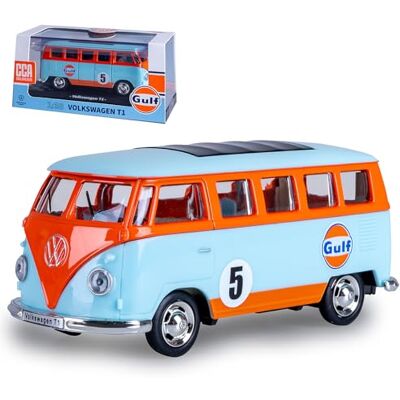 JAMARA 402604 Volkswagen T1 Diecast 1:38 – modellbil leksak, barnbil, modell miniatyr fordon, presentidé för barn, dörrar manuellt öppna/stänga den, reträttmotor JAMARA 402604 Volkswagen T1 Diecast 1:38 – modellbil leksak, barnbil, modell miniatyr fordon, presentidé för barn, dörrar manuellt öppna/stänga den, reträttmotor