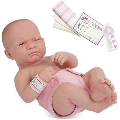 JC Toys 18501 La Newborn babydocka vinyldocka vit/rosa outfit och filt med djurvänner och tillbehör. Äkta flicka, första dagen äkta flicka, 35,56 cm JC Toys 18501 La Newborn babydocka vinyldocka vit/rosa outfit och filt med djurvänner och tillbehör. Äkta flicka, första dagen äkta flicka, 35,56 cm