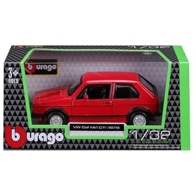 Bburago VW Golf 1 GTI (1979) – modellbil 1:32 original trogen samlarbil, liten leksaksbil med rörliga dörrar, från 5 år (18-43059) Bburago VW Golf 1 GTI (1979) – modellbil 1:32 original trogen samlarbil, liten leksaksbil med rörliga dörrar, från 5 år (18-43059)