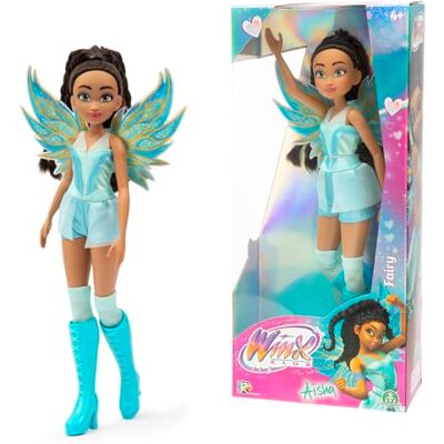 Winx Club Winx Aisha docka, mode docka 27 cm hög helledd, kostym som den i den nya animerade serien med avtagbara vingar, för barn från 3 år Winx Club Winx Aisha docka, mode docka 27 cm hög helledd, kostym som den i den nya animerade serien med avtagbara vingar, för barn från 3 år