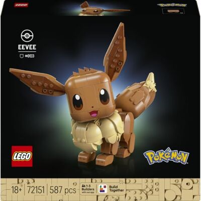 Lego Pokémon Eevee 72151 Byggsats för vuxna, modellbyggset med rörlig actionfigur, samlarobjekt för Pokémonfans, present, 587 delar Lego Pokémon Eevee 72151 Byggsats för vuxna, modellbyggset med rörlig actionfigur, samlarobjekt för Pokémonfans, present, 587 delar