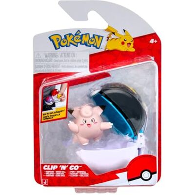 Pokémon Clip N Go Clefairy w. Moon Ball Compatible with Battle Figures and Belt Sets!! Official Pokemon toy for children 3+ Pokémon Clip N Go Clefairy w. Moon Ball Compatible with Battle Figures and Belt Sets!! Official Pokemon toy for children 3+