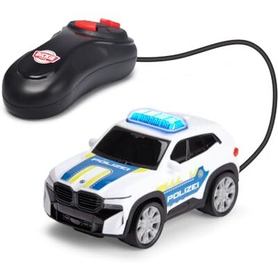 Dickie Toys – BMW XM Police Racer 1:36 13 cm, fjärrstyrd polisbil för barn från 3 år, kabel fjärrkontroll, ljus, framåt rakt bakåtkurva, Try Me funktion, tysk version Dickie Toys – BMW XM Police Racer 1:36 13 cm, fjärrstyrd polisbil för barn från 3 år, kabel fjärrkontroll, ljus, framåt rakt bakåtkurva, Try Me funktion, tysk version