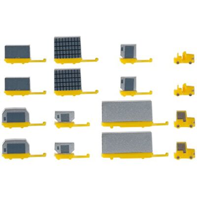 Herpa Airport tillbehör, 4 traktorer, 12 containerfordon Herpa Airport tillbehör, 4 traktorer, 12 containerfordon
