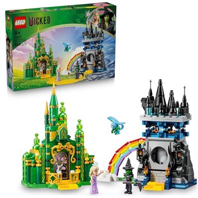 Lego Wicked Emerald City & Kiamo Ko Castle, Äventyrspresent och byggleksak med flygande apa, minidockorna Elphaba och Glinda och byggbar regnbåge, Rumsdekoration med fantasitema för sovrummet 75689 Lego Wicked Emerald City & Kiamo Ko Castle, Äventyrspresent och byggleksak med flygande apa, minidockorna Elphaba och Glinda och byggbar regnbåge, Rumsdekoration med fantasitema för sovrummet 75689