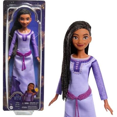 Mattel Asha från Rosas från Disneys Önskan, ställbar modedocka med naturligt hår, med avtagbara kläder, skor och accessoarer HPX23 Mattel Asha från Rosas från Disneys Önskan, ställbar modedocka med naturligt hår, med avtagbara kläder, skor och accessoarer HPX23