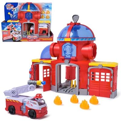PAW PATROL Fire Rescue – brandkår station lekset med avstötning, ljus- och ljudeffekter, Marshall hundfigur och brandbil fordon, leksak för barn från 3 år PAW PATROL Fire Rescue – brandkår station lekset med avstötning, ljus- och ljudeffekter, Marshall hundfigur och brandbil fordon, leksak för barn från 3 år