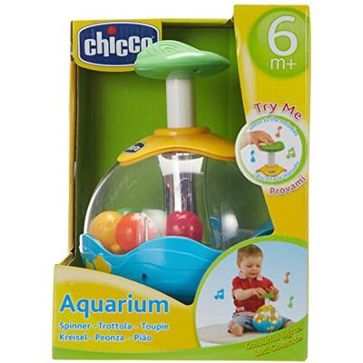 Chicco Trottola Aquarium, elektronisk spinntopp med marint tema med färgglada fiskar, med ljus och ljud, utvecklar manuell koordinationsförmåga, elektroniskt spel, 6-36 månader Chicco Trottola Aquarium, elektronisk spinntopp med marint tema med färgglada fiskar, med ljus och ljud, utvecklar manuell koordinationsförmåga, elektroniskt spel, 6-36 månader