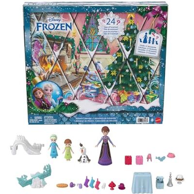 Mattel Disney Frost, Anna- och Elsa-dockor som barn, adventskalender med 24 dagar med överraskningar, innehåller Olof-figur, drottning Iduna-docka, gungbräda och rutschkana , JLJ06 Mattel Disney Frost, Anna- och Elsa-dockor som barn, adventskalender med 24 dagar med överraskningar, innehåller Olof-figur, drottning Iduna-docka, gungbräda och rutschkana , JLJ06