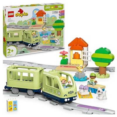 Lego Town Interaktivt äventyrståg Set, Byggleksak med kreativt järnvägsbygge för förskolebarn, Byggset med ljus och ljud som inspirerar till rollekar för barn från 2 år 10427 Lego Town Interaktivt äventyrståg Set, Byggleksak med kreativt järnvägsbygge för förskolebarn, Byggset med ljus och ljud som inspirerar till rollekar för barn från 2 år 10427