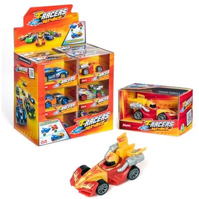 T-Racers Mix ´N Race – Samling av 12 Samlingsbara bilar. Varje bil Löstagbar i två delar med utbytbara delar. 1/2 samling T-Racers Mix ´N Race – Samling av 12 Samlingsbara bilar. Varje bil Löstagbar i två delar med utbytbara delar. 1/2 samling