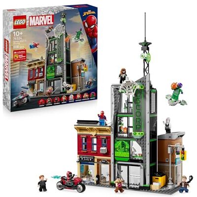 Lego Marvel Spider-Man mot Oscorp, Byggset för barn, Innehåller minifigurer av Spider-Woman, Miles Morales, Ghost-Spider och Green Goblin, Present för pojkar och flickor att samla 76324 Lego Marvel Spider-Man mot Oscorp, Byggset för barn, Innehåller minifigurer av Spider-Woman, Miles Morales, Ghost-Spider och Green Goblin, Present för pojkar och flickor att samla 76324