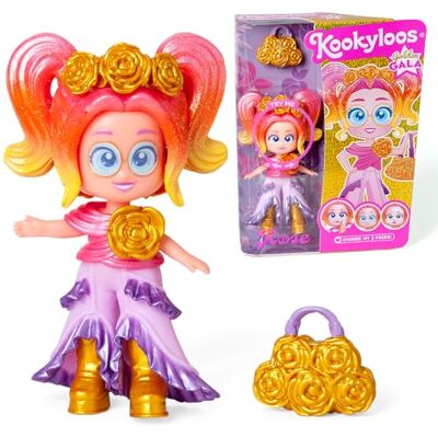 KOOKYLOOS Golden Gala Rose-serien, Golden Gala-serie samlardocka, innehåller rosa docka, 1 väska, modekläder och skor och 1 tillbehör, 1 docka, 3 olika ansikten KOOKYLOOS Golden Gala Rose-serien, Golden Gala-serie samlardocka, innehåller rosa docka, 1 väska, modekläder och skor och 1 tillbehör, 1 docka, 3 olika ansikten