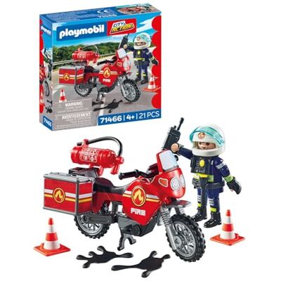 Playmobil 71466 Action Heroes Brandbil vid olycksplatsen, med radio och brandsläckare, rolig fantasifull rollspel, realistiska lekset lämpliga för barn i åldrarna 4+ Playmobil 71466 Action Heroes Brandbil vid olycksplatsen, med radio och brandsläckare, rolig fantasifull rollspel, realistiska lekset lämpliga för barn i åldrarna 4+