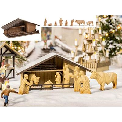 NOCH 14394 julmarknad spjälsäng med figurer i träutseende NOCH 14394 julmarknad spjälsäng med figurer i träutseende