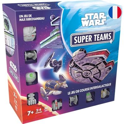 Asmodee Star Wars Super Teams Brädspel med rymdskepp racing för 2–4 spelare från 7 år och äldre, kortspel med figurer, 30 minuter, fransk version Asmodee Star Wars Super Teams Brädspel med rymdskepp racing för 2–4 spelare från 7 år och äldre, kortspel med figurer, 30 minuter, fransk version