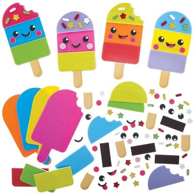 Baker Ross FN564 Ice Lolly Mix & Match Magnetkit Förpackning med 8, Dekorationsmaterial för barn i skumplast Baker Ross FN564 Ice Lolly Mix & Match Magnetkit Förpackning med 8, Dekorationsmaterial för barn i skumplast
