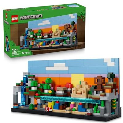 Lego Minecraft Minilandskap – Byggset med Minecraft-tema – Modulär rumsdekoration för pojkar och flickor – Minifigurer av Steve, Creeper och Plundrare – Present för barn från 12 år – 21589 Lego Minecraft Minilandskap – Byggset med Minecraft-tema – Modulär rumsdekoration för pojkar och flickor – Minifigurer av Steve, Creeper och Plundrare – Present för barn från 12 år – 21589