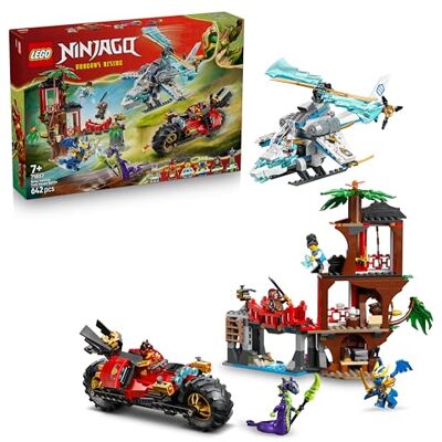 Lego Ninjornas fordonsstrid vid trädkojan – Stridsleksaker – Byggset med trädkoja, helikopter, leksaksmotorcykel och 6 minifigurer – Present för pojkar och flickor från 7 år – 71857 Lego Ninjornas fordonsstrid vid trädkojan – Stridsleksaker – Byggset med trädkoja, helikopter, leksaksmotorcykel och 6 minifigurer – Present för pojkar och flickor från 7 år – 71857