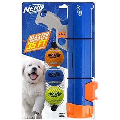 Nerf 30,48 cm Blaster w/o bollklämma 3 5 cm pipande tennisbollar – ogenomskinlig blå/orange/grå och orange och blå och grön, liten Nerf 30,48 cm Blaster w/o bollklämma 3 5 cm pipande tennisbollar – ogenomskinlig blå/orange/grå och orange och blå och grön, liten