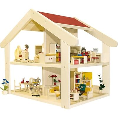 Rülke Holzspielzeug 23181 minidockhus, träfärg, röd Rülke Holzspielzeug 23181 minidockhus, träfärg, röd
