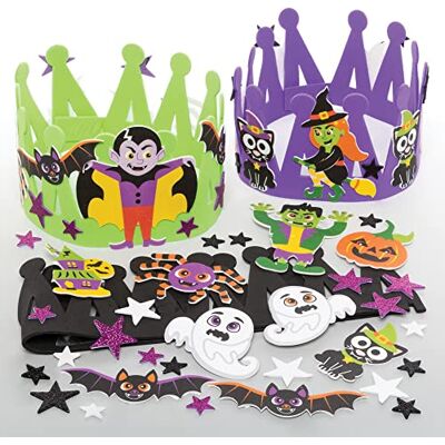 Baker Ross FE928 Set med halloweenkronor 3-pack Skapa din egen halloweenkrona, barnset för pyssel och design, perfekt för halloweenfesten och barnkostymer Baker Ross FE928 Set med halloweenkronor 3-pack Skapa din egen halloweenkrona, barnset för pyssel och design, perfekt för halloweenfesten och barnkostymer